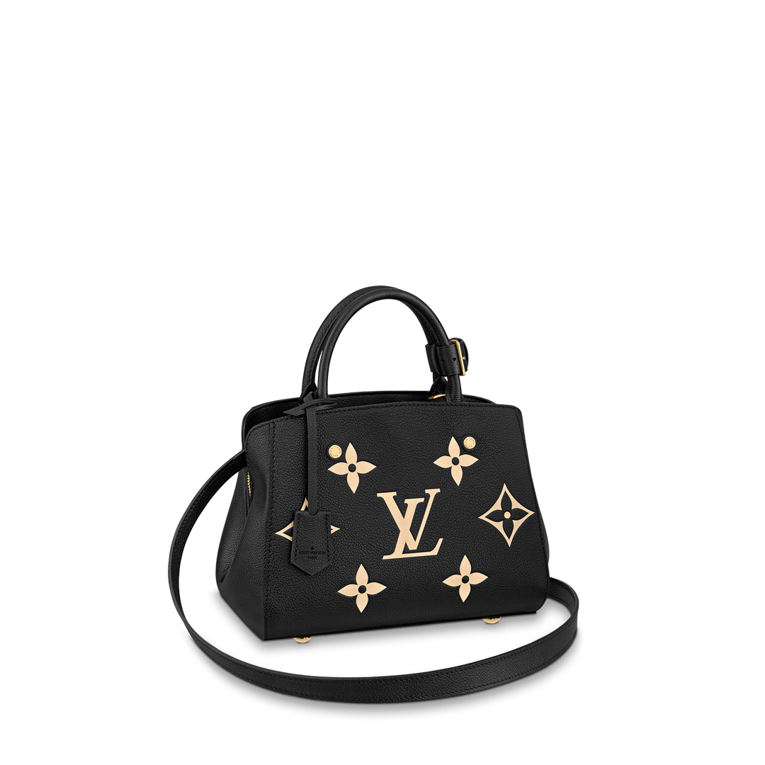 Louis Vuitton MONTAIGNE BB Handbag Monogram Empreinte M45778 Black/Beige 